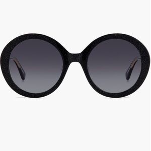 Kate spade 55mm Round Black Sparkle Sunglasses